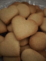 Heart shaped cookies baking for valentine's day celebration in prague