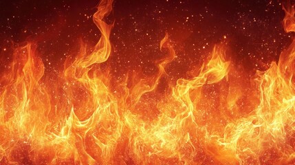 Fototapeta premium Fiery Inferno: A Blaze of Orange and Red