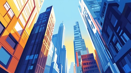 Urban Mystique Illustration with Cityscapes, Neon Lights, and Mysterious Atmosphere