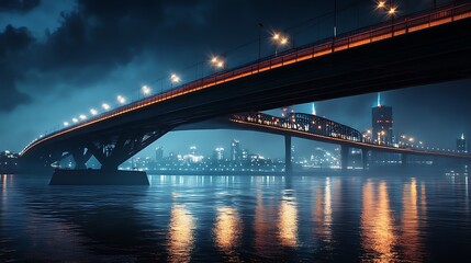 Obraz premium Urban Mystique Illustration with Cityscapes, Neon Lights, and Mysterious Atmosphere