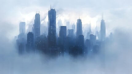 Fototapeta premium Urban Mystique Illustration with Cityscapes, Neon Lights, and Mysterious Atmosphere