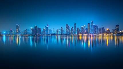 Fototapeta premium Urban Mystique Illustration with Cityscapes, Neon Lights, and Mysterious Atmosphere