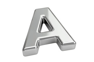 A shiny, metallic letter "A" showcasing a sleek and modern design.