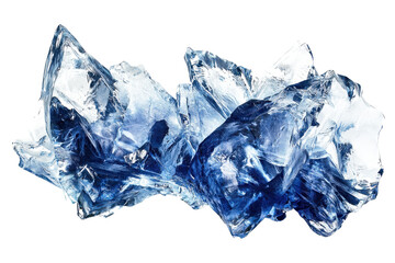 Obraz premium Shimmering blue crystals with sharp edges and a rugged surface, showcasing light reflections and intricate structures.