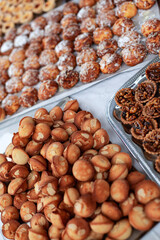Appetizing sugar food on a stall