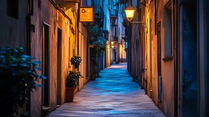 Fototapeta premium Urban Mystique Illustration with Cityscapes, Neon Lights, and Mysterious Atmosphere