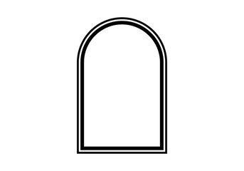 Marco de trazo negro en arco curvo