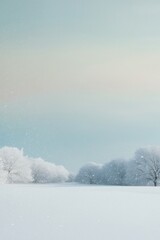 A soft, dreamy, blurred winter landscape.