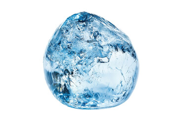 Fototapeta premium A polished blue crystal with a unique shape and shimmering facets.