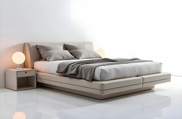 techno-style bed in a bright room