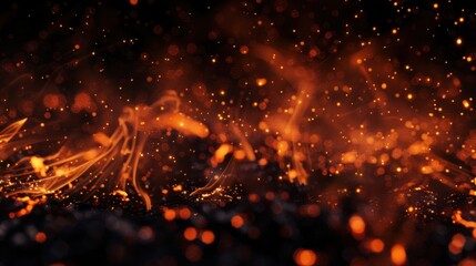 Fiery Glow with Floating Embers and Dynamic Flames