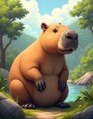 Naklejka premium capybara