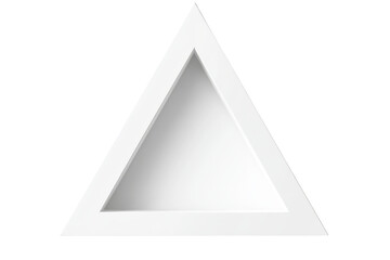 A simple, white triangular object with a hollow interior, showcasing a minimalist design.
