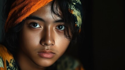 Portrait of a young nonbinary adult, Asian Filipino