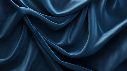 Fototapeta premium An abstract simple background with a blue velvet curtain with folds is rendered in Velvet. Illustration