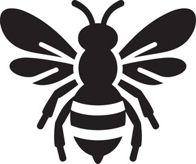 Bee silhouette vector illustration.