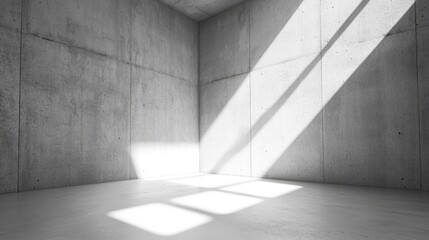 Sunlit Modern Concrete Room: Minimalist Architectural Design