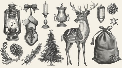 Christmas elements set