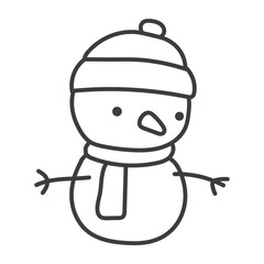 cute doodle snowman