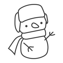 cute doodle snowman