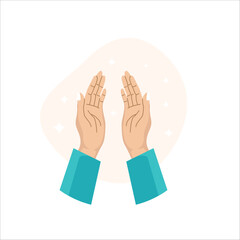 islamic Hand pray flat design illustration
