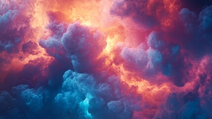 Fototapeta premium Abstract Colorful Nebula Cloudscape: A Cosmic Dream