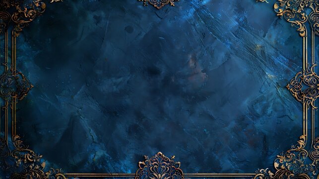 Thai frame with intricate design deep blue backdrop mystical vibe