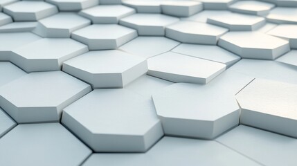 Obraz premium Clear Pattern Abstract Background Featuring Hexagonal Shapes in White Color for Modern Design Projects and Digital Art Applications