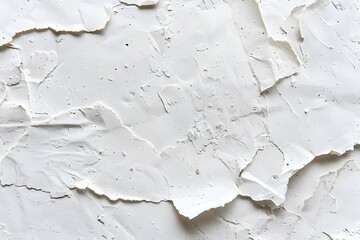 Textured White Surface with Torn Paper Layers