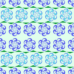 Abstract horizontal seamless pattern of flowers