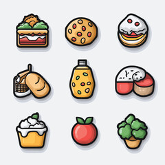 2D Food Line Icons