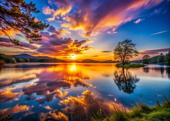 Stunning Landscape at Sunset Marking the End of 2016 with Vibrant Colors and Peaceful Nature, Capturing the Essence of New Beginnings and Reflections on the Past Year