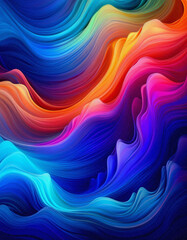 Fototapeta premium Abstract colorful 3d wave background with light texture effect on it, AI Generated