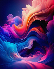 Obraz premium Abstract colorful 3d wave background with light texture effect on it, AI Generated