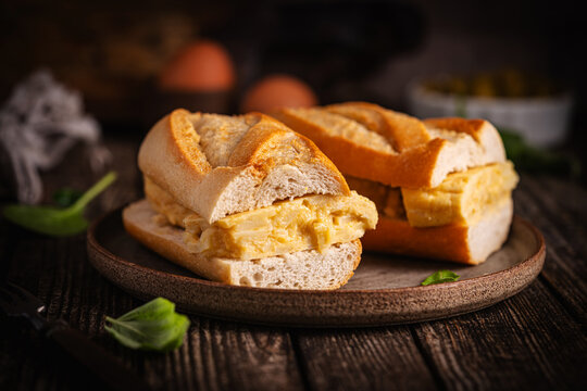 Spanish potato omelette sandwich