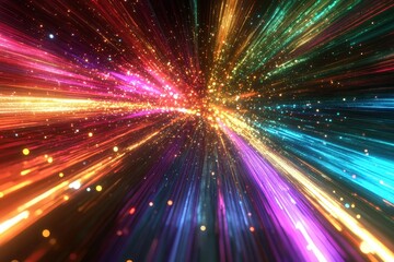 Fototapeta premium glittering background, rainbow colors, sparkling particles, dynamic composition