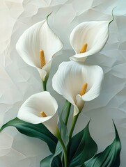Obraz premium beautiful flowers of calla lily on paper background
