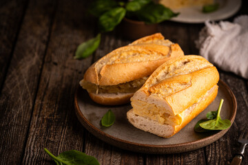 Spanish potato omelette sandwich