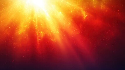 Fototapeta premium Abstract Radiant Burst of Golden Light with Red and Purple Hues, Glittering Sparkles