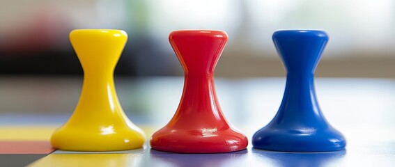 Colorful Pins on "Follow the King" Game Board. AI generated illustration