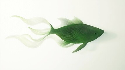 Obraz premium Abstract Green Fish Illustration