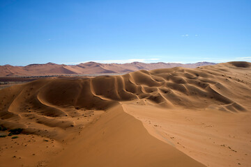 Views of the nearby dunes seen while on a trek to Big Daddy in Sossusvlei, Namibia