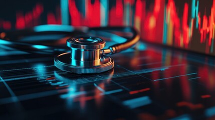 Futuristic Medical Data Analysis with Stethoscope Overlay