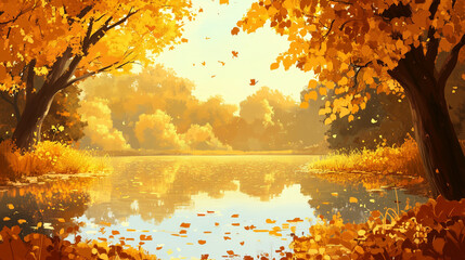Golden Autumn Reflections 