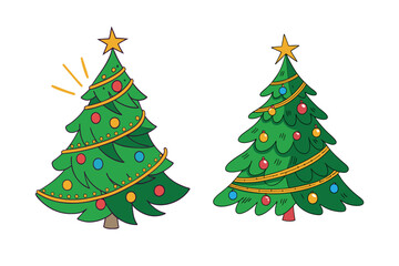 A beautifully decorated Christmas tree with twinkling lights, colorful ornaments, and a star on top, capturing the festive spirit of the holiday season.