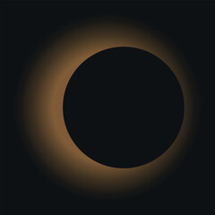 Solar eclipse on a black background. Space. Vector