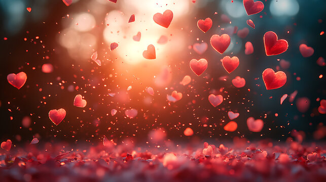  Floating Hearts Valentine's Day Background 