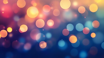 Fototapeta premium Hot air balloon new year celebrations Abstract Background With Defocused Bokeh Lights, glowing balloons rising into a colorful twilight sky