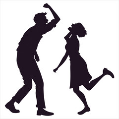 funny couple joy icon silhouette 