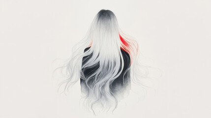 Fototapeta premium Watercolor Illustration of a Girl from the Back
